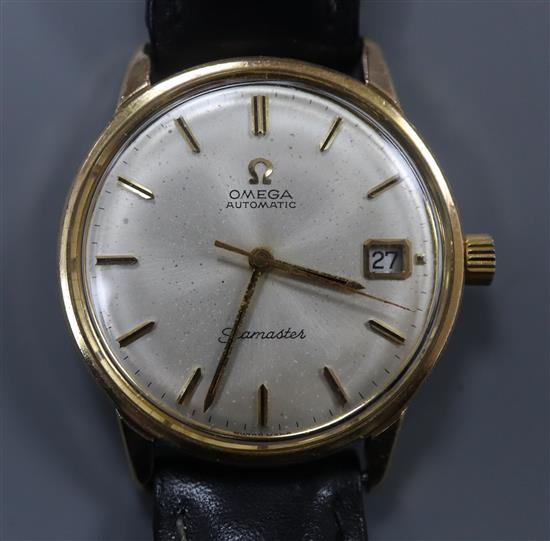 A gentlemans 1960s steel and gold plated Omega Seamaster automatic wristwatch, movement c.562,